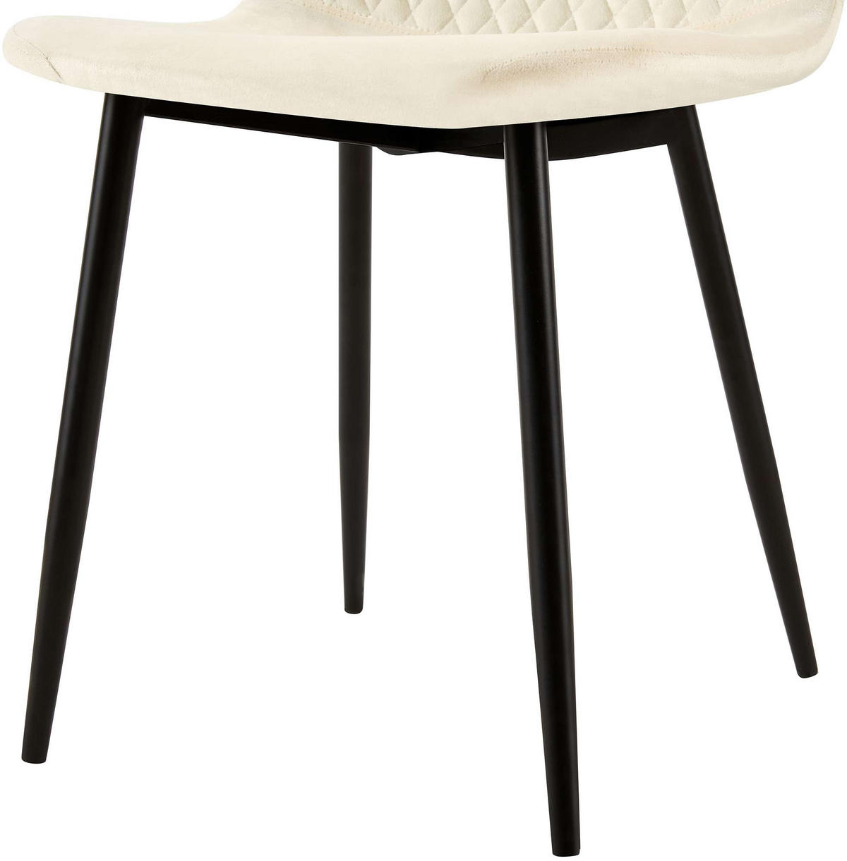 STUHL Samt Creme - Creme/Schwarz, Textil/Metall (44/88/54cm) - CLP