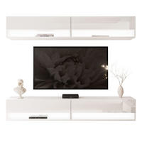 WOHNWAND Calante mit LED-Beleuchtung - Weiß Hochglanz, Holzwerkstoff (180/30/35cm) - Lookway