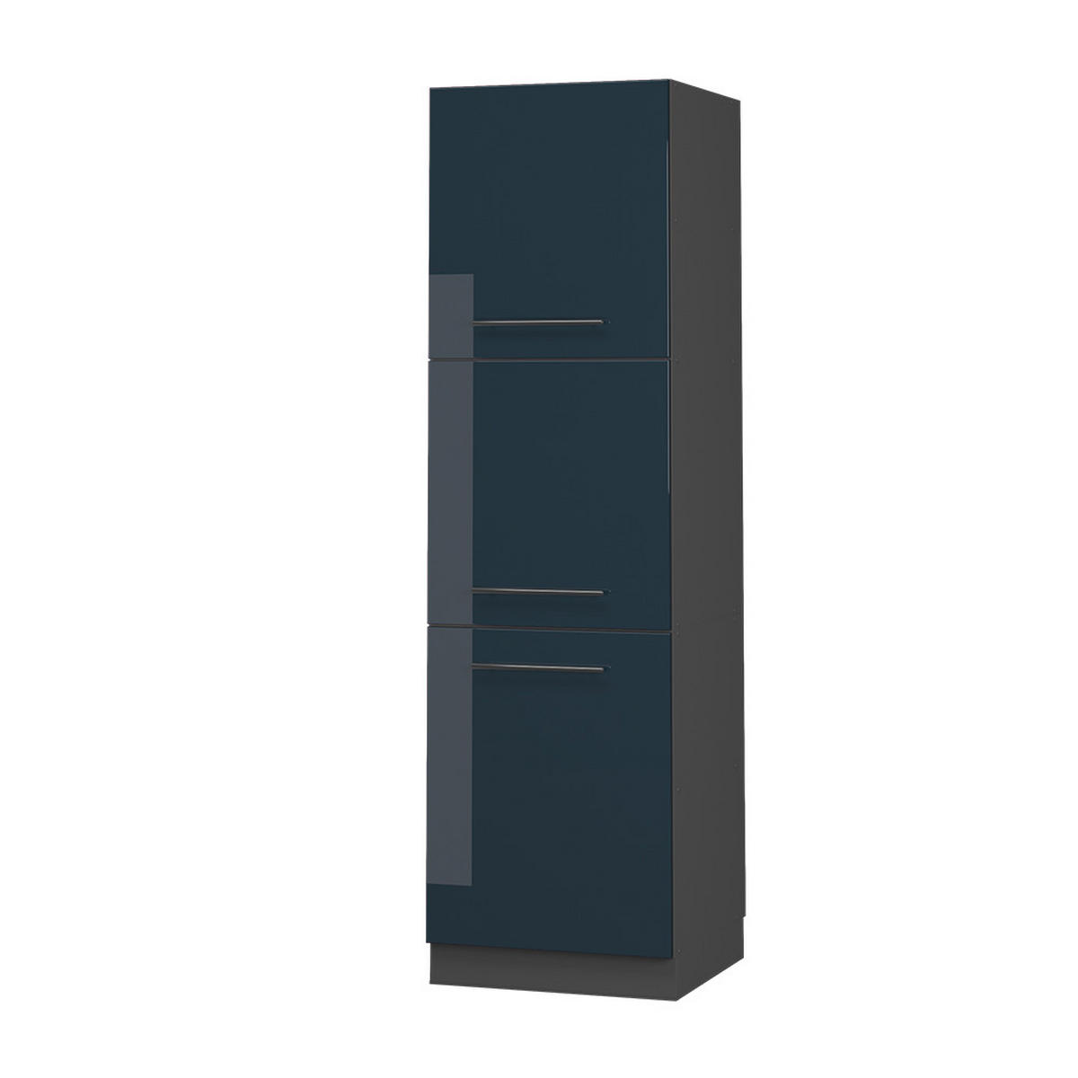 SKŘÍŇKA NA VESTAVĚNOU TROUBU Fame-Line Tmavě modrá s vysokým leskem - antracitová/tmavě modrá, kompozitní dřevo (60/206.8/58cm) - Vicco