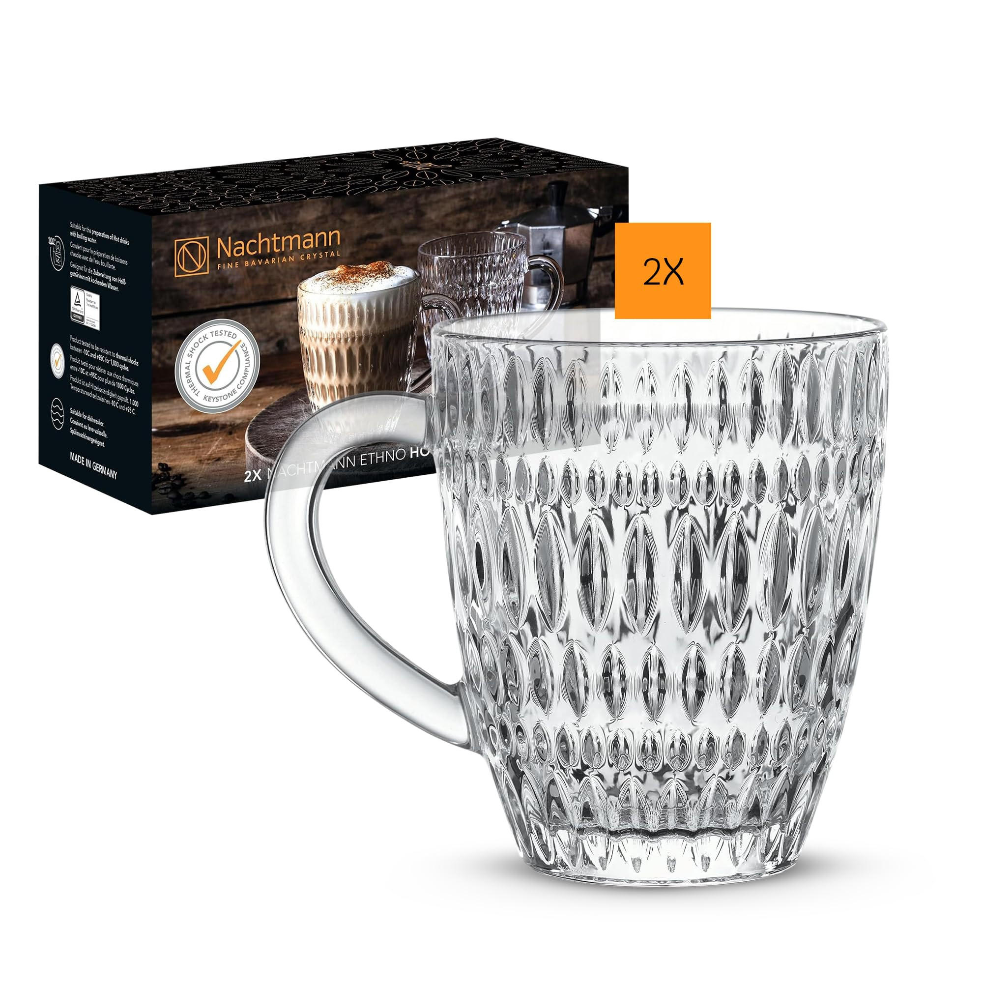 KAFFEEBECHER Ethno Barista transparent 392 ml 2er Set - Transparent, Glas (0.392L) - Nachtmann