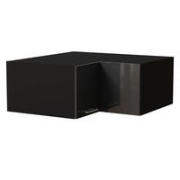 ECK-AUFSATZSCHRANK Essen W14/90/36 Graphit Hochglanz / Schwarz Matt 90 / 90 / 36cm - Schwarz/Graphitfarben, Holz/Holzwerkstoff (90/36/90cm) - Feldmann-Wohnen