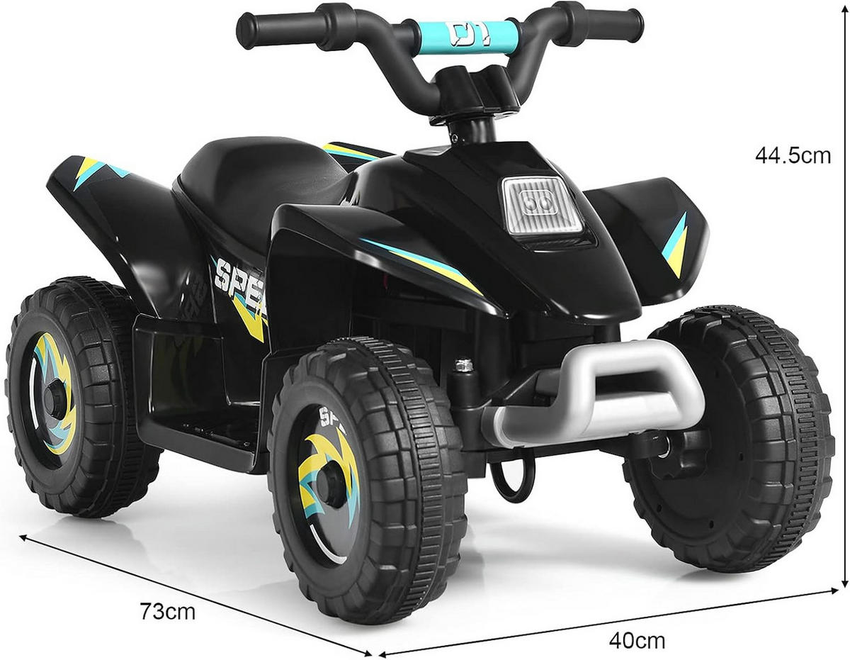 KINDERMOTORRAD 6V Elektro Kinderquad Schwarz - Schwarz, Kunststoff (40/44.5/73cm) - COSTWAY