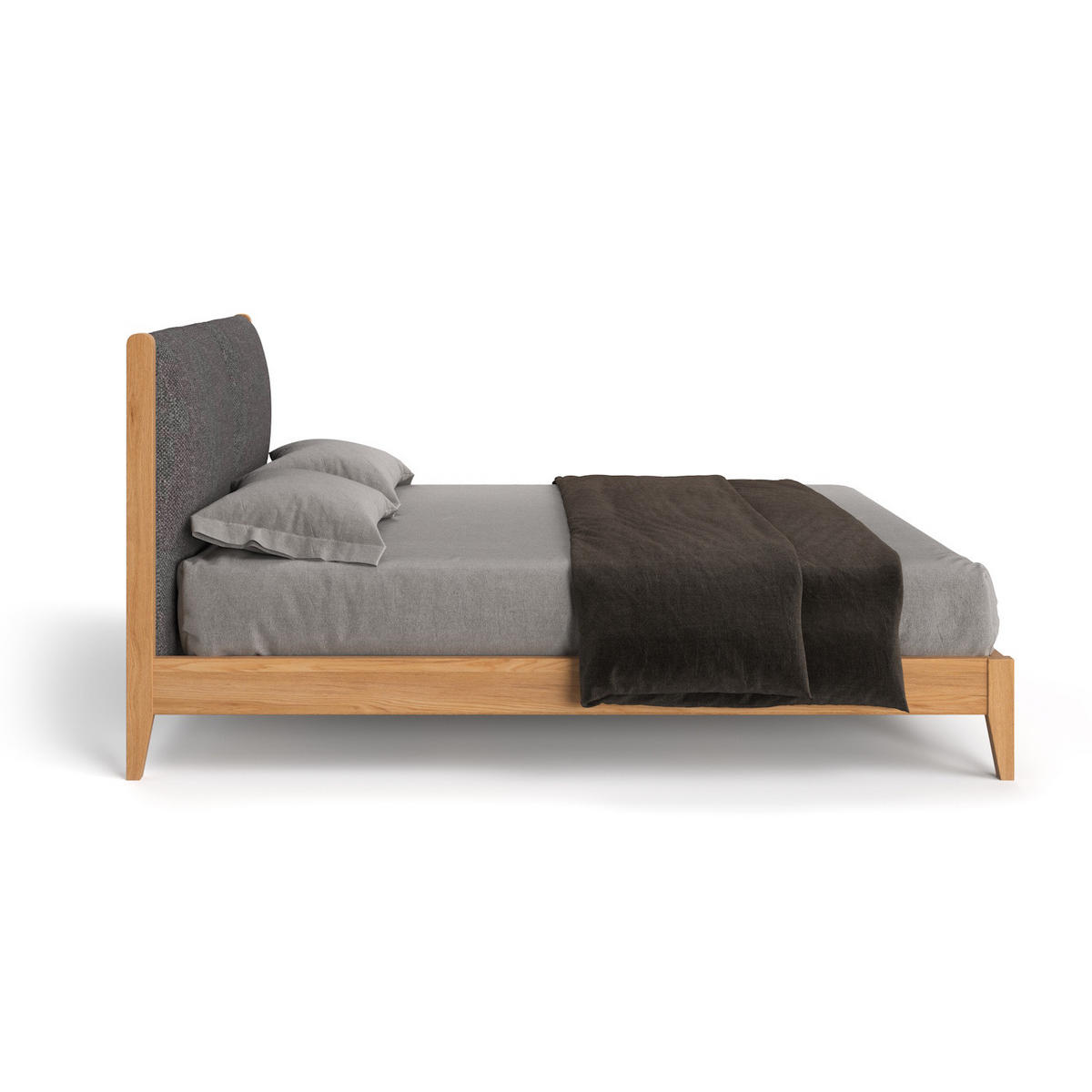 MASSIVHOLZBETT Vena aus Eiche 200x220 cm, Storm 97 - Eichefarben/Naturfarben, Holz (200/220cm) - Danzz