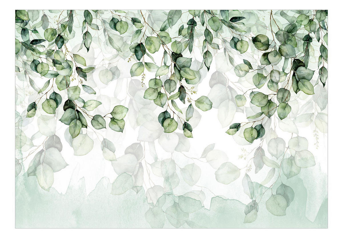 SELBSTKLEBENDE FOTOTAPETE 147/105 cm - Grau/Grün, Kunststoff/Textil (147/1cm) - KUNSTLOFT