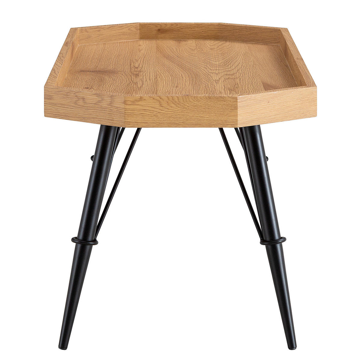 COUCHTISCH - Holzwerkstoff / Metall - Eichefarben/Schwarz, Holzwerkstoff/Metall (50/100/50cm) - home24