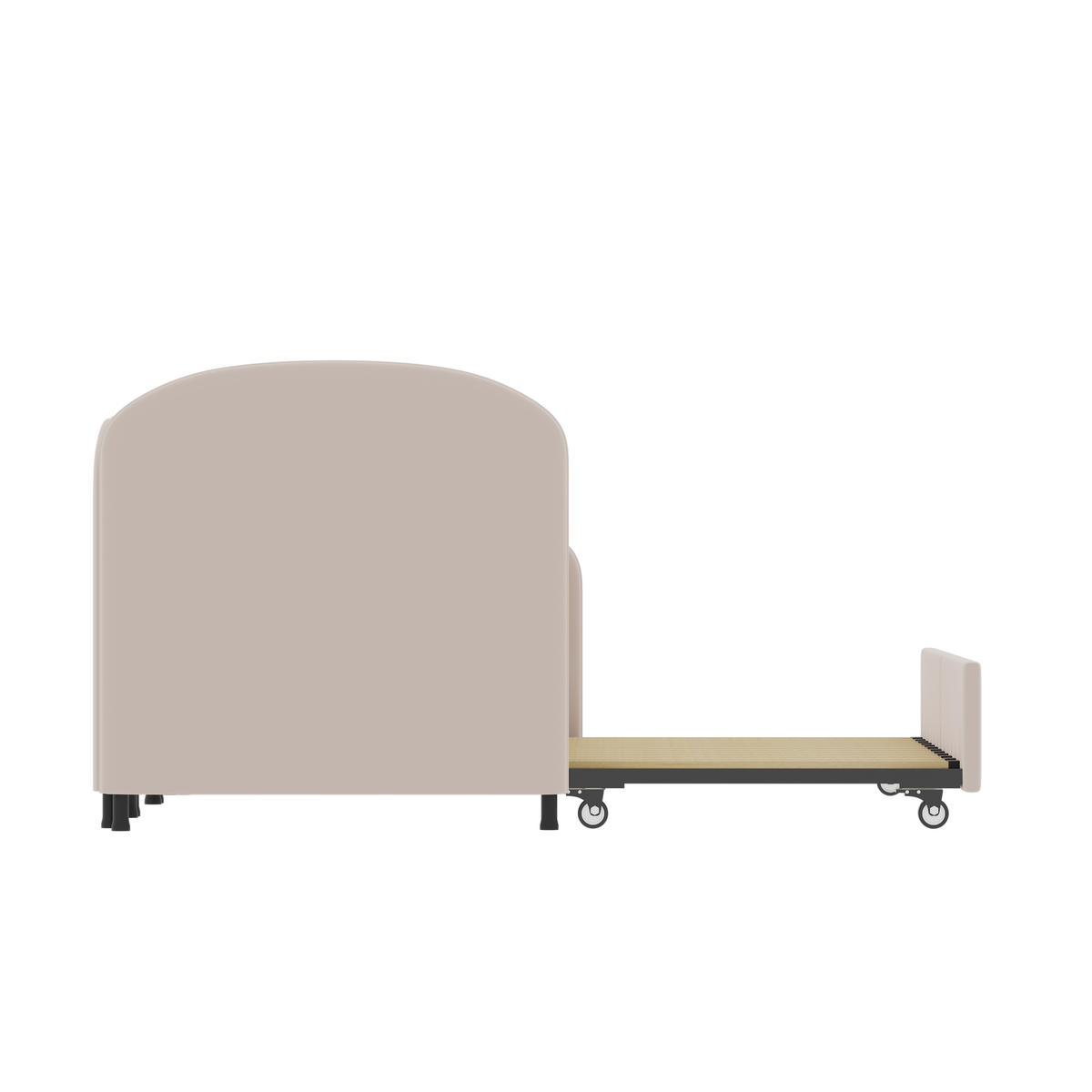 KINDERBETT in Blumenform 90x200 cm Samt Pink mit Schublade - Rosa, Metall (90/200cm) - Meubliv