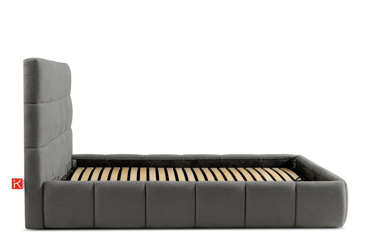POLSTERBETT ALTOS Bouclé, dunkelgrau - Dunkelgrau, Holz/Holzwerkstoff (180/200cm) - KONSIMO®