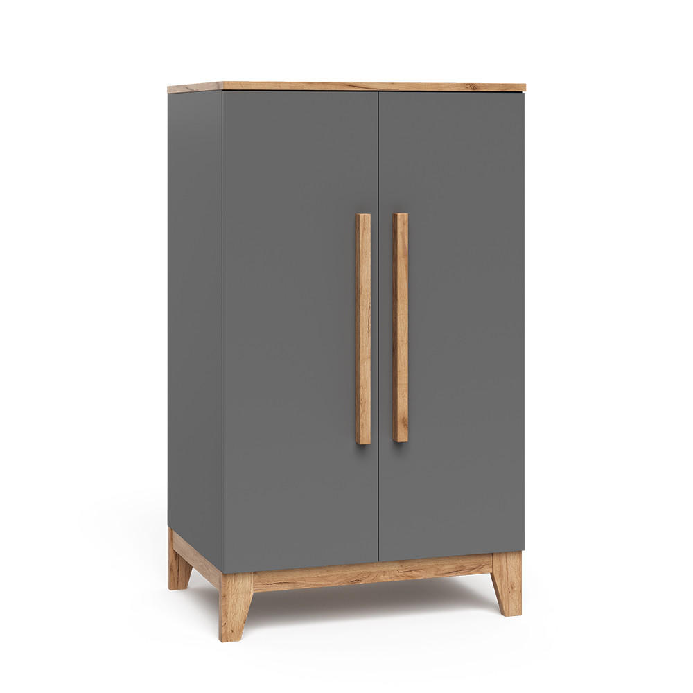 KINDERKLEIDERSCHRANK Malia Grau/Artisan 70 x 120 cm - Grau, Holzwerkstoff (70/120/53.4cm) - VitaliSpa