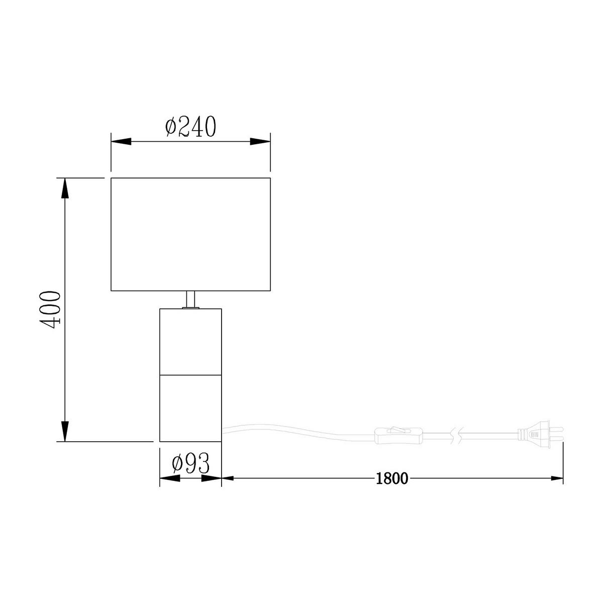 TISCHLEUCHTE - Leinen / Marmor, 1-flammig - Weiß, Stein (24/24/40cm) - home24