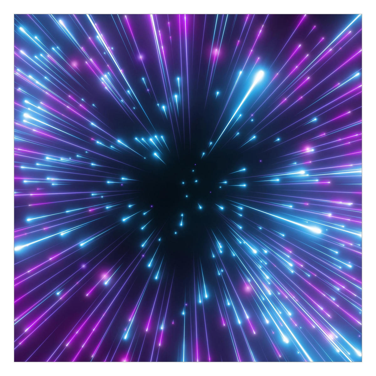 FOTOTAPETE Neon Feuerwerk 192/192 cm - Violett, Papier (192/192cm) - Bilderwelten