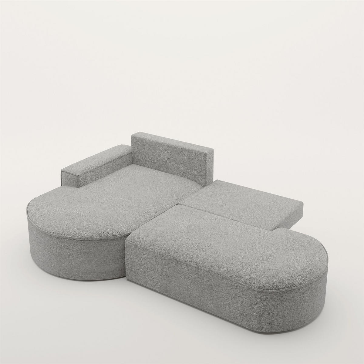 ECKSOFA Venedig Mit Schlaffunktion - Grau, Holzwerkstoff/Textil (278/179cm) - Fun Möbel