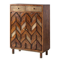 SCHUHKOMMODE - Akazie massiv / Metall - Braun/Akaziefarben, Holz (88/120/40cm) - home24