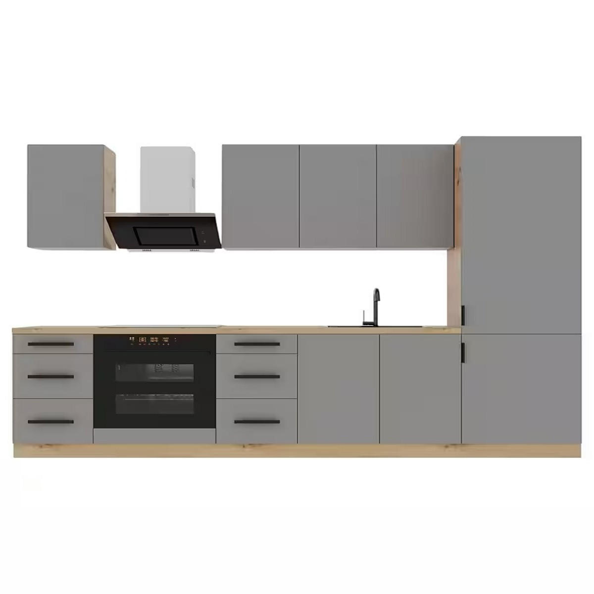 KÜCHENLEERBLOCK 280 cm - Langen K98-M280 - in Beige/Matt - Beige, Holz (280/212/60cm)