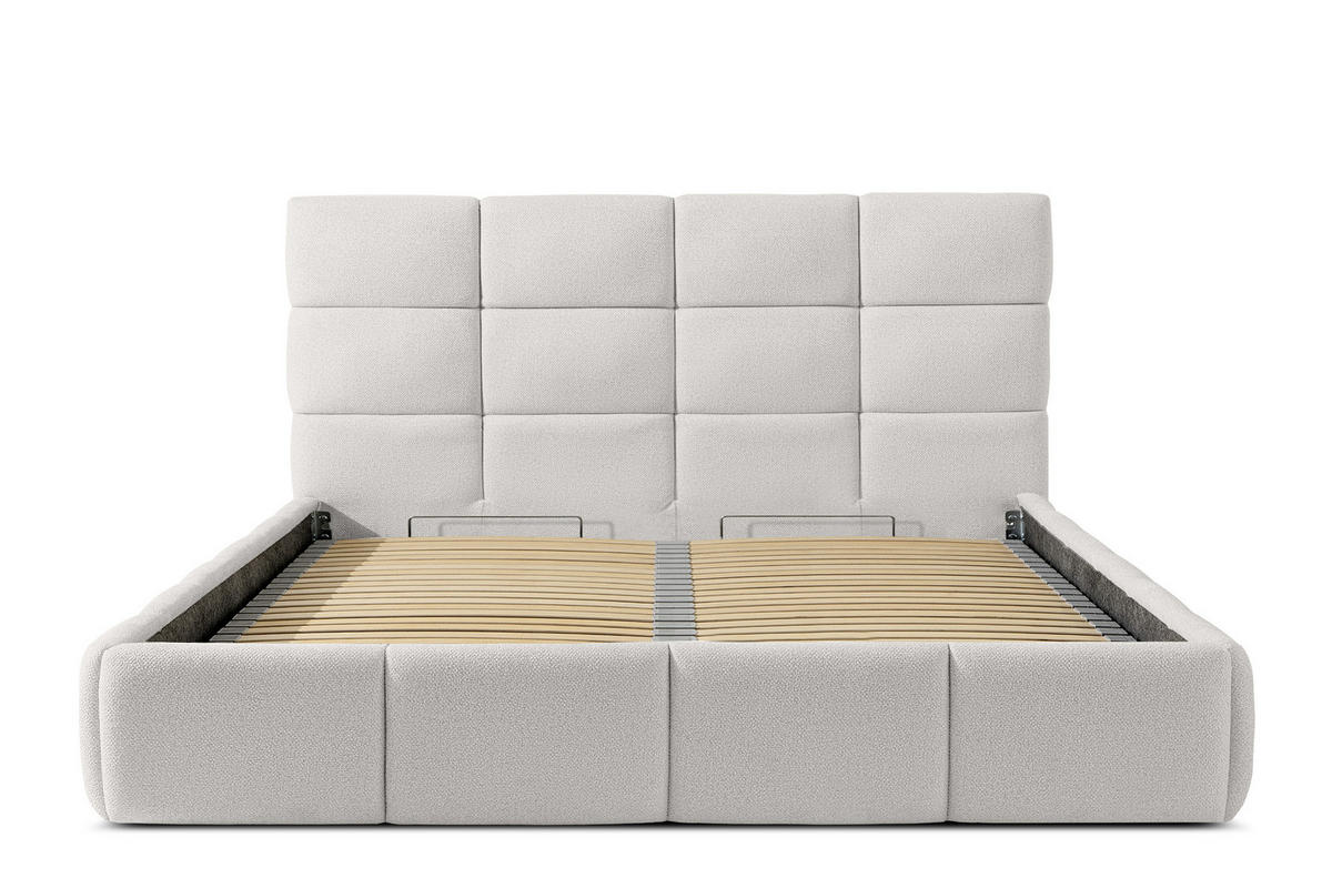 POLSTERBETT ALTOS Bouclé, weiß - Weiß, Holz/Holzwerkstoff (180/200cm) - KONSIMO®