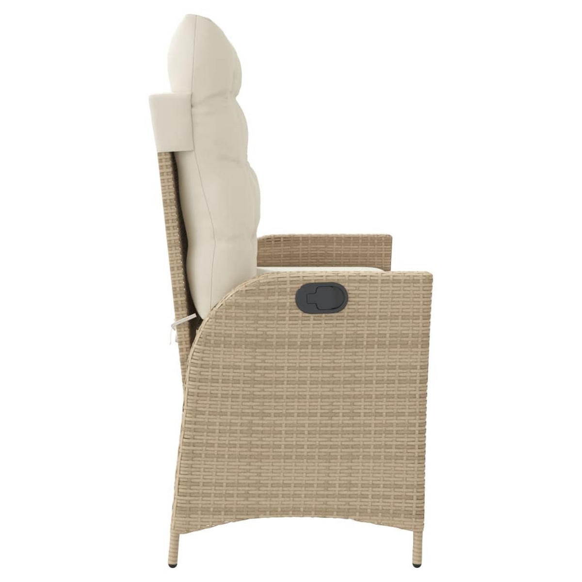 GARTENBANK Verstellbar mit Kissen Beige Poly Rattan - Beige, Kunststoff (104/93/59cm) - furnicato