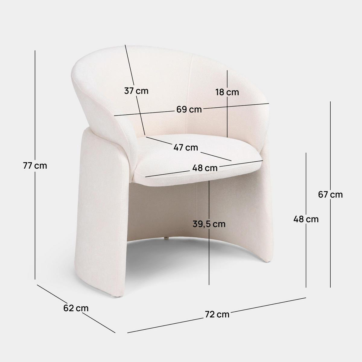 ESSZIMMERSTUHL Maren Beige 72 cm x 77 cm 4er-Set - Beige, Textil (72/77/62cm) - Klast Home