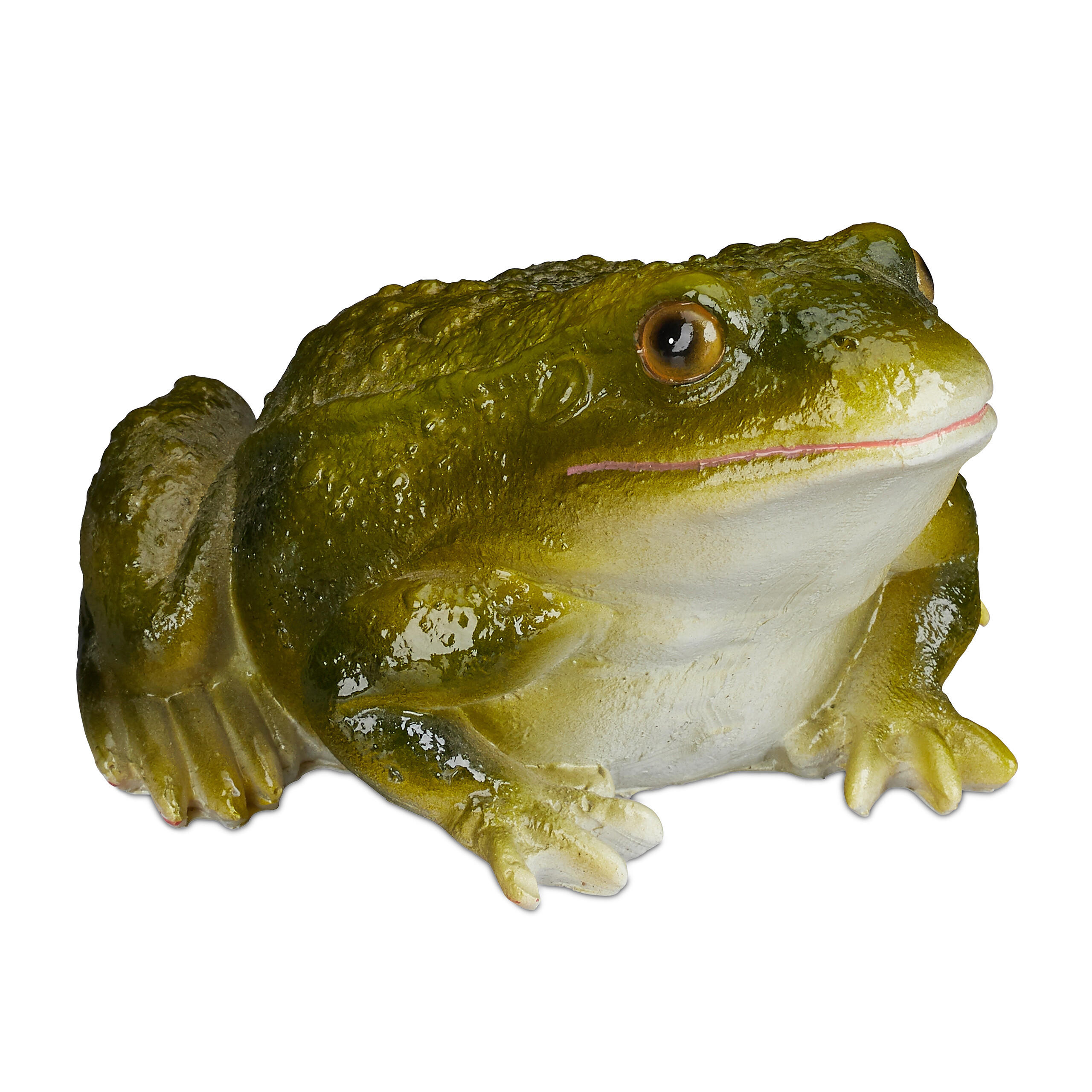 GARTENFIGUR Frosch - Dunkelgrün, Kunststoff (13.5/9/15cm) - Relaxdays