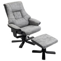 RELAXSESSEL mit Hocker 78x82,5x109 cm grau - Grau, Textil (78/109/82.5cm) - furnicato