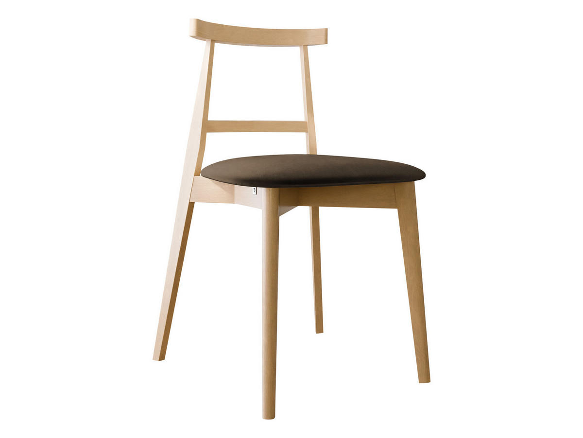 WOHNZIMMER STUHL KT71, Holzfarbe: Buche - Buchefarben/Braun, Holz/Textil (48/75/54cm) - MIRJAN24
