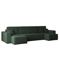 ECKSOFA Mit Schlaffunktion Und Bettkasten U-form BEST stoff Abriamo Dunkelgrün - Dunkelgrün, Holz (98/312cm) - Kaiser Möbel