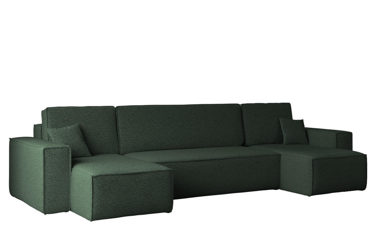 ECKSOFA Mit Schlaffunktion Und Bettkasten U-form BEST stoff Abriamo Dunkelgrün - Dunkelgrün, Holz (98/312cm) - Kaiser Möbel