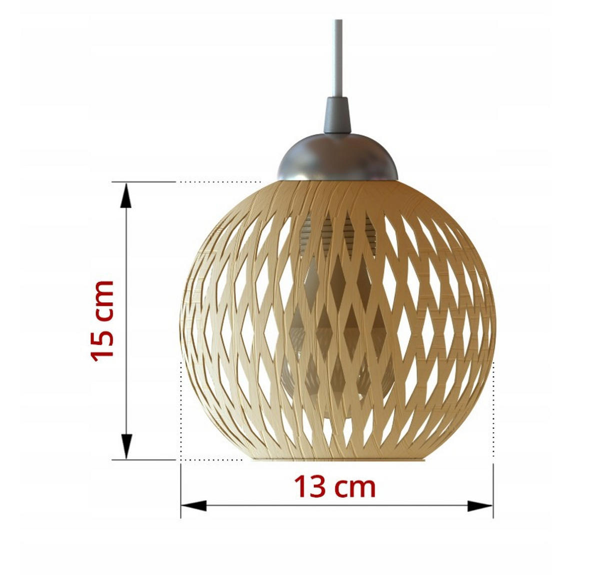 PENDELLEUCHTE BOHO - Beige/Schwarz, Holz/Metall (34/34/100cm) - kiki design