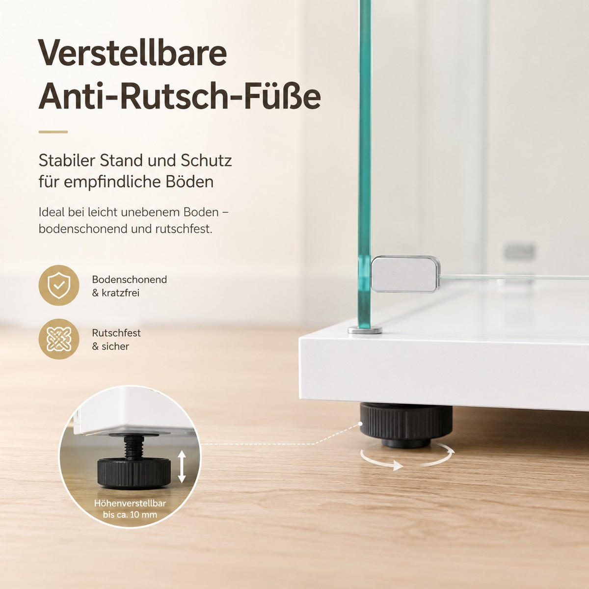 SAMMLERVITRINE WEISS 4 Etagen Glas Schrank Für Figuren Wein Bücher - Weiß, Glas (14.37/64.56/16.73cm) - SHOPENTRA