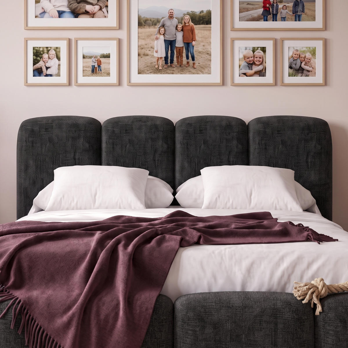 POLSTERBETT SUENO MAXI 180x200 cm in Schwarz, gepolstertes Kopfteil, Metalllattenrost, Bettkasten, Chenille-Stoff - Schwarz/Naturfarben, Holz/Textil (180/200cm) - Muffo