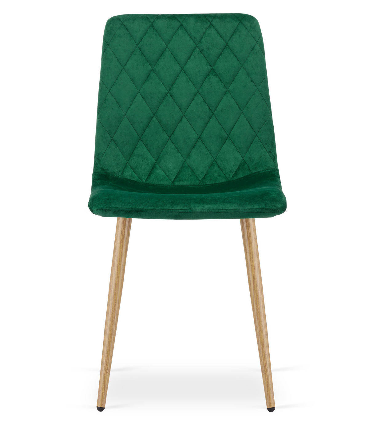 ESSZIMMERSTUHL 4-er Set TURIN dunkelgrüner Sitz, Beine in Holzfarbe - Dunkelgrün/Eichefarben, Textil (44.5/88.5/53cm) - Valora