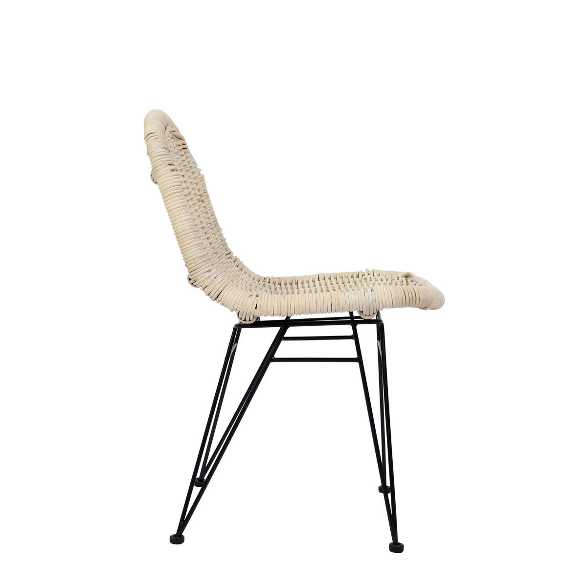 STUHL 2er-Set Rattan Braun - Beige, Holz (46/85/61cm) - Nordlys