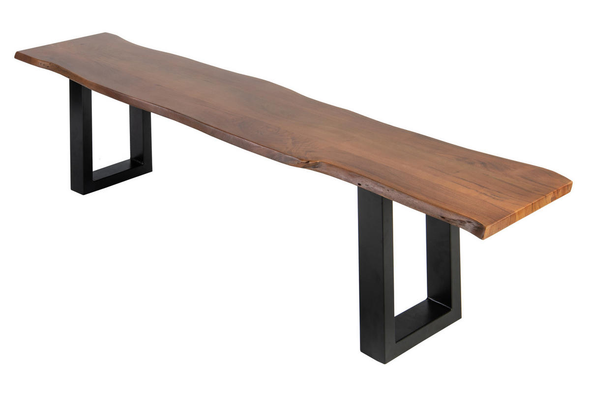 SITZBANK NOAH - Schwarz/Braun, Holz/Metall (220/47/42cm) - SAM