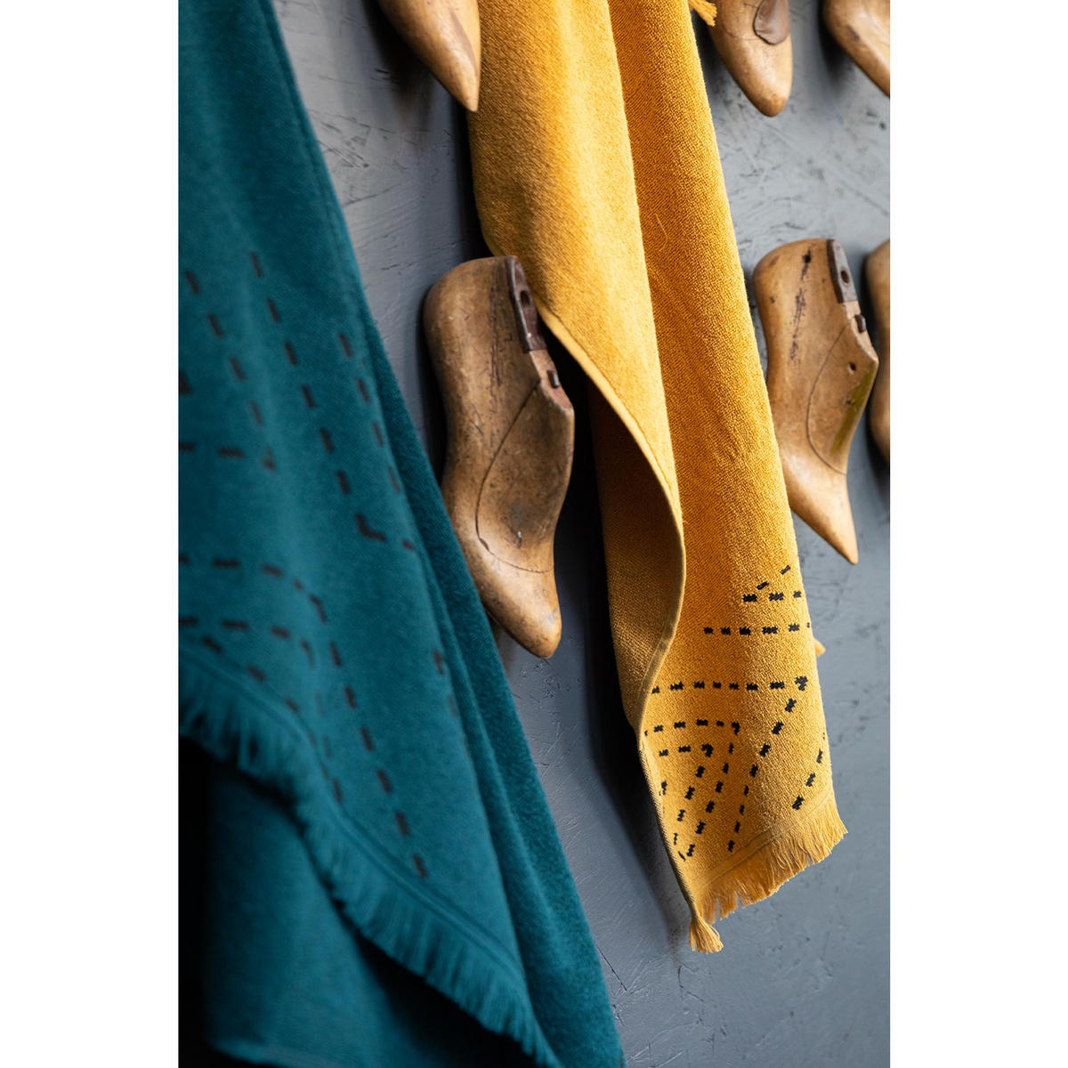 BADETUCH Julia petrolgrün 90 x 150 cm - Dunkelblau, Textil (90/150cm) - Vivaraise