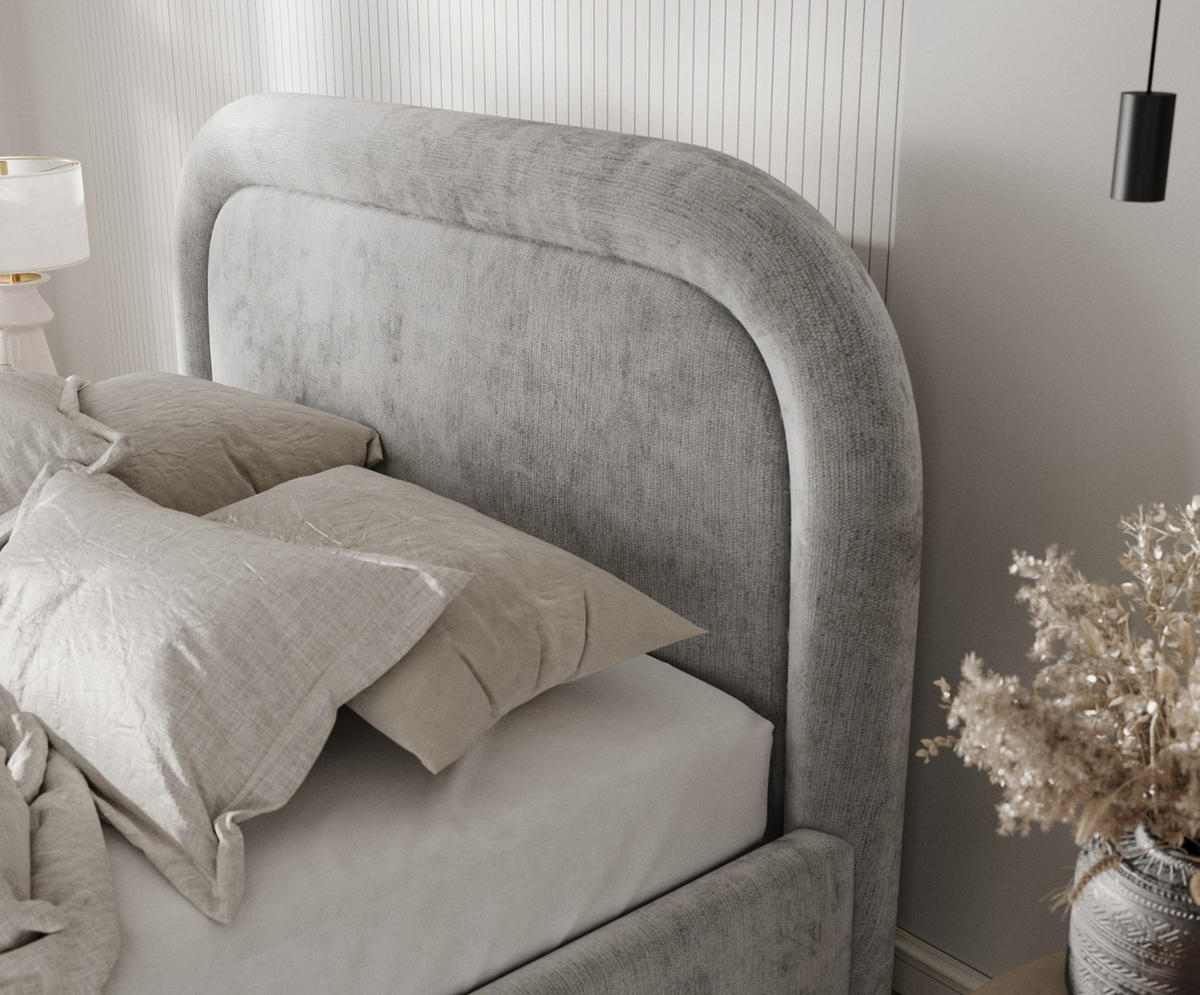 POLSTERBETT Zoya 120/200 cm Hellgrau im Lotta Stoff - Hellgrau/Naturfarben, Holz/Holzwerkstoff (120/200cm) - AltaBeds