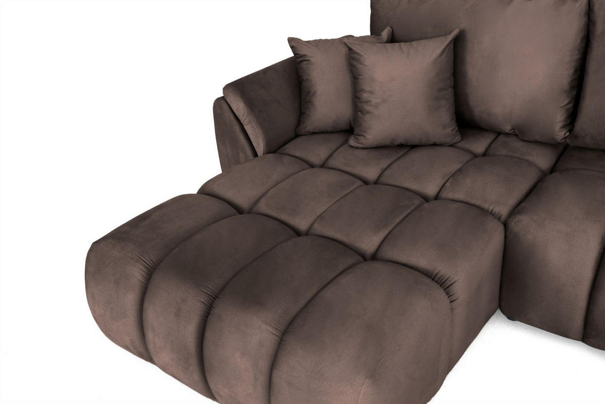 WOHNLANDSCHAFT Collin Mit Schlaffunktion - Braun, Holzwerkstoff/Textil (382/85/185cm) - Fun Möbel