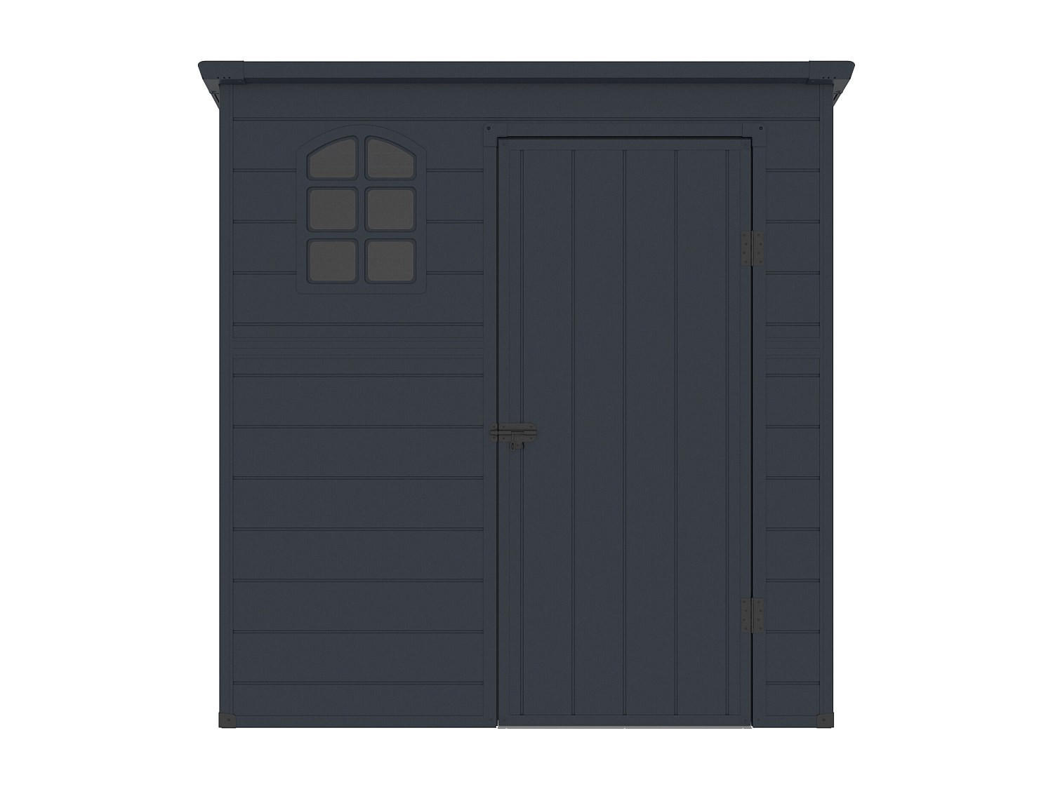 SCHREBERGARTENHAUS - 180 cm x 97 cm - harz - anthrazitgrau Nerio - Anthrazit, Kunststoff (180/175/97cm) - Vente-Unique