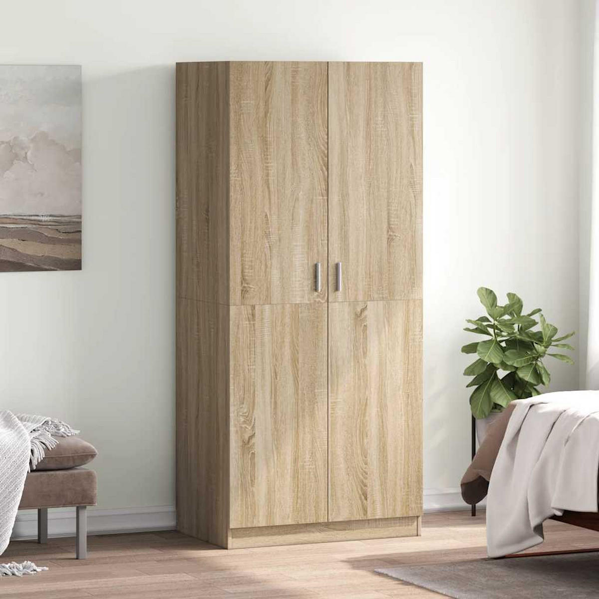 DREHTÜRENSCHRANK Duty 80/52/180 cm - Braun, Holzwerkstoff (80/180/52cm) - Nettlife