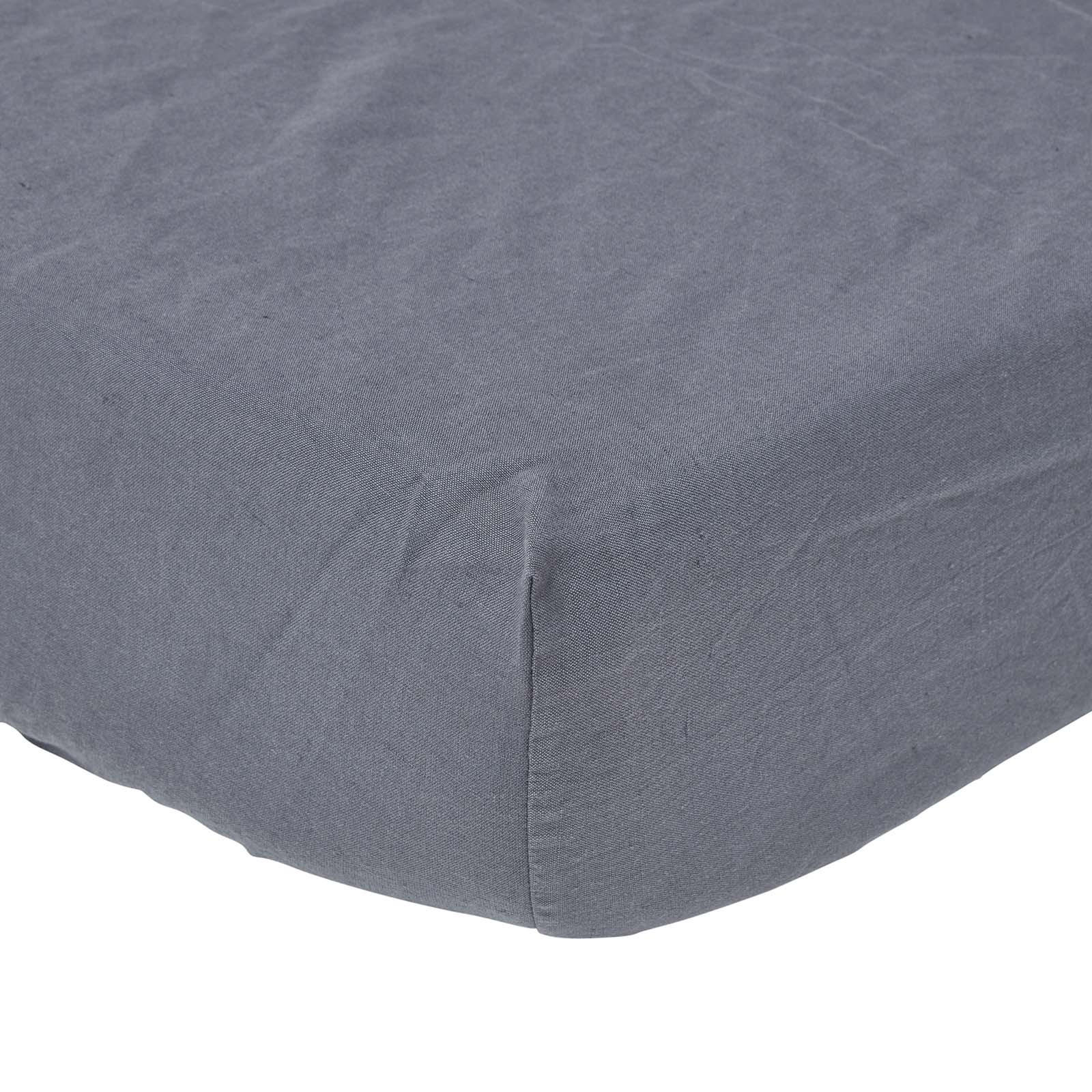 LEINEN-SPANNBETTLAKEN extra hoch, 60% Leinen & 40% Baumwolle - Dunkelgrau, Textil (140/190cm) - Homescapes