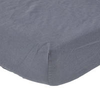 LEINEN-SPANNBETTLAKEN extra hoch, 60% Leinen & 40% Baumwolle - Dunkelgrau, Textil (90/190cm) - Homescapes