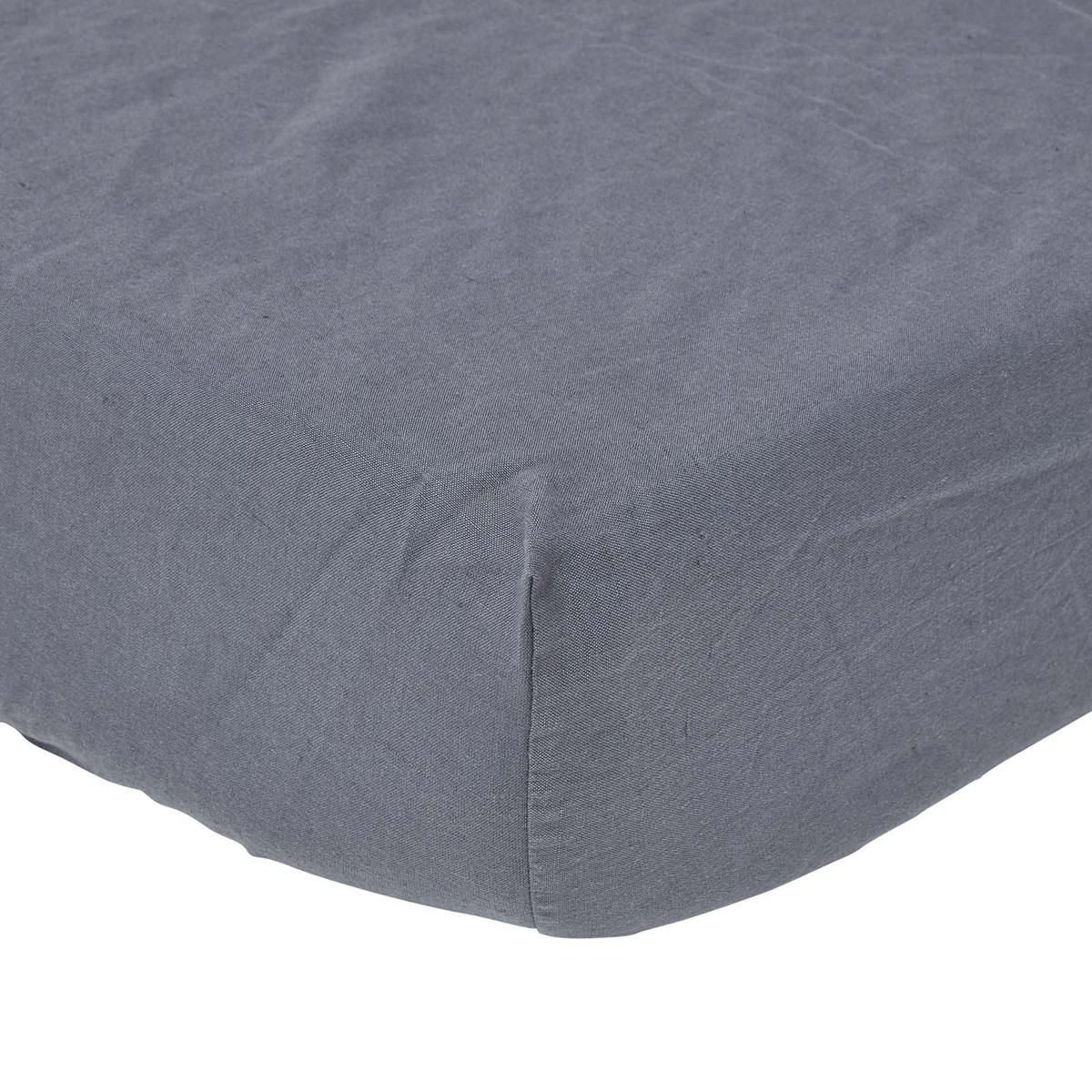 LEINEN-SPANNBETTLAKEN extra hoch, 60% Leinen & 40% Baumwolle - Dunkelgrau, Textil (90/190cm) - Homescapes