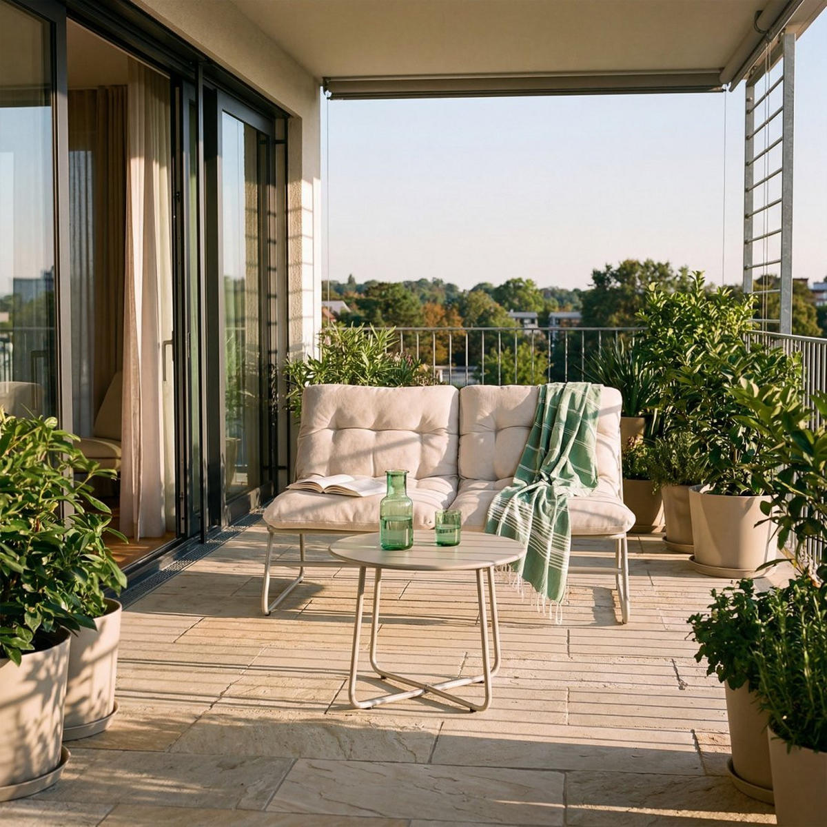 GARTEN-COUCHTISCH Kiet Beige 61 cm x 48 cm - Beige, Metall (61/61/48cm) - Klast Home