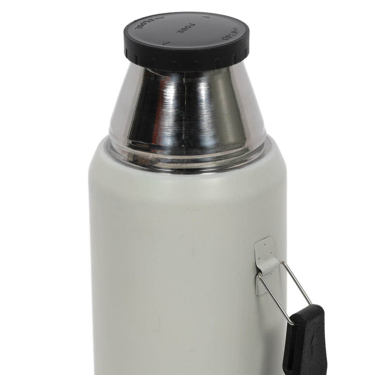 THERMOSKANNE mit Becher Cremefarben 1000 ml 9,3/9,3/30,5 cm - Weiß, Metall (1L) - Excellent Houseware