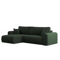 ECKSOFA Mit Schlaffunktion und Stauraum für Bettzeug Capri Stoff Poso Grün Links - Grün, Holz/Textil (145/272cm) - Kaiser Möbel