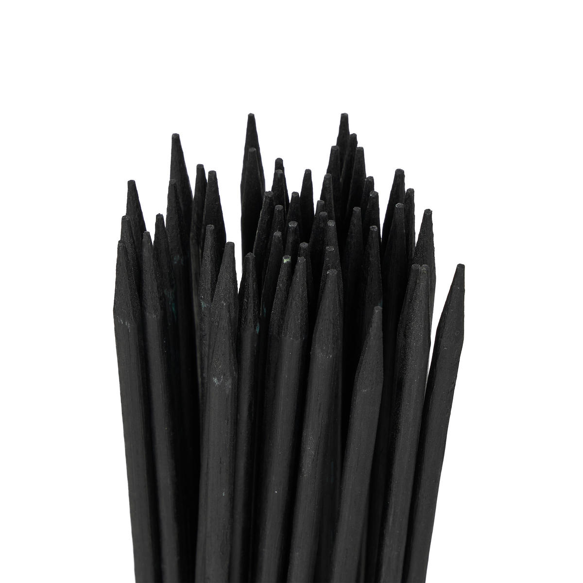 50XBAMBUSOVÉ tyče - čierna, kov/drevo (0.6/60/0.6cm) - Relaxdays