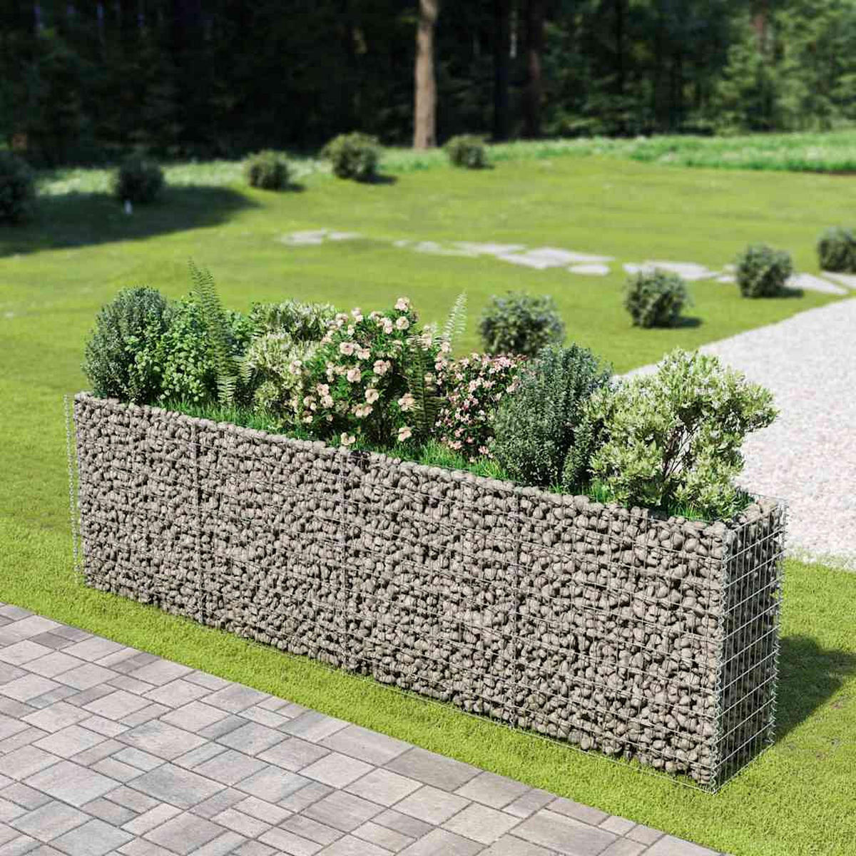 GABIONEN-HOCHBEET Verzinkter Stahl 360x50x100 cm - Silberfarben, Metall (360/100/50cm)