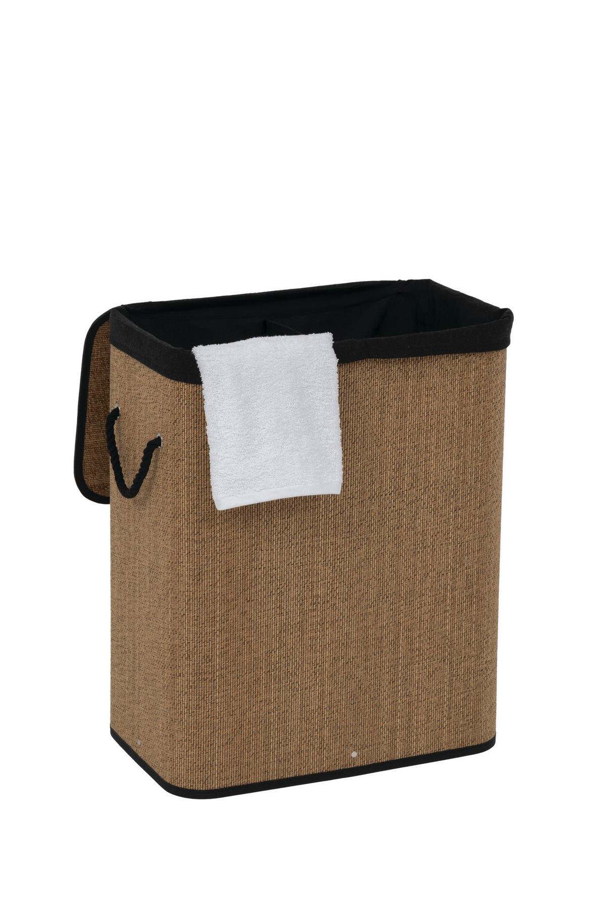 WÄSCHEKORB Luxe 100 l 52/32/63 cm - Schwarz, Naturmaterialien (32/63/52cm) - 5five Simply Smart
