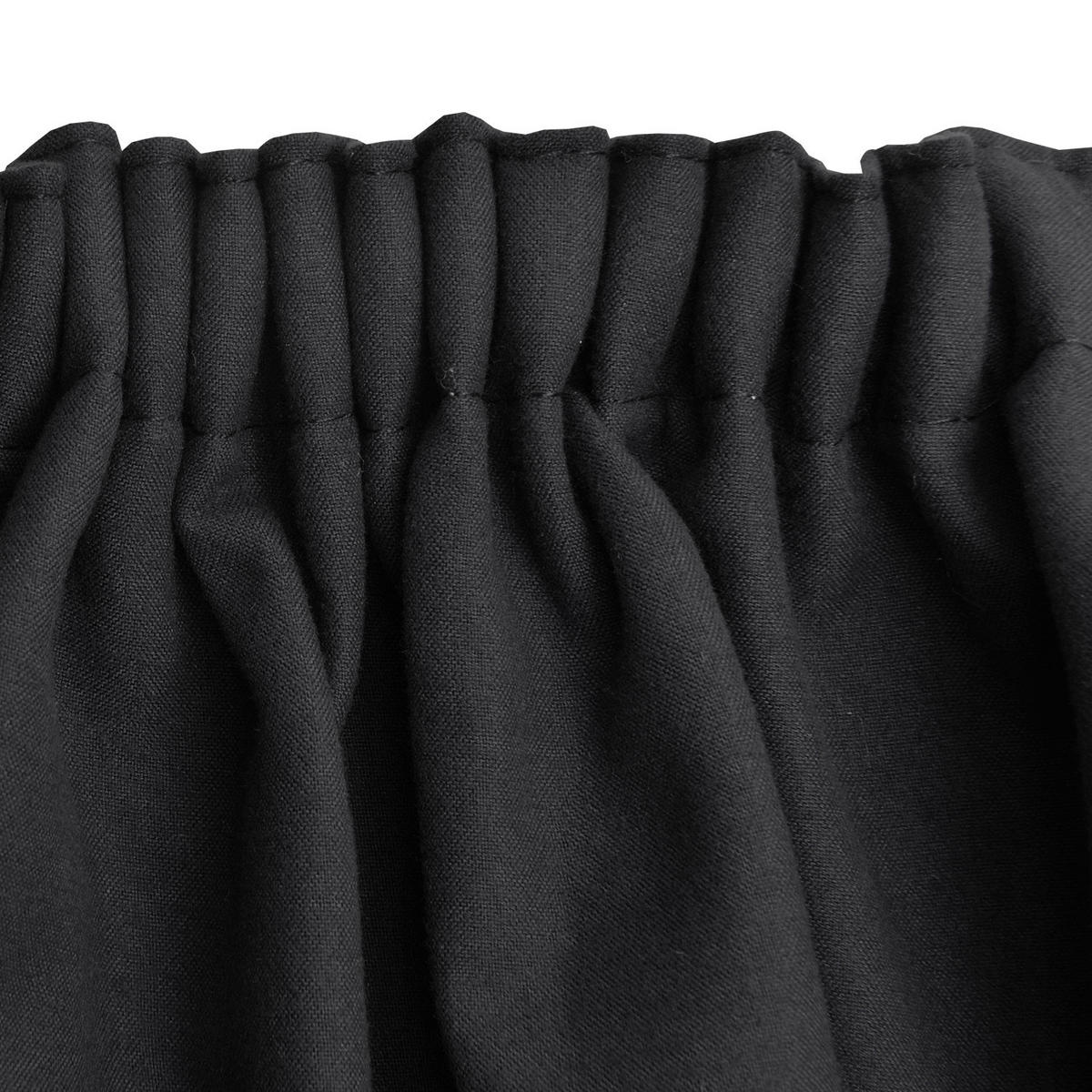 VORHANG Amelie TK mit Kräuselband 140x245cm Schwarz (2tlg) - Schwarz, Textil (140/245/1cm) - Beautissu 