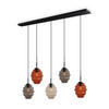 HÄNGELEUCHTE Echos 5-flammig Mehrfarbig Ø 18cm - Multicolor/Schwarz, Glas (18/18/20cm) - s.luce