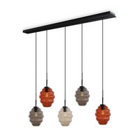 HÄNGELEUCHTE Echos 5-flammig Mehrfarbig Ø 18cm - Multicolor/Schwarz, Glas (18/18/20cm) - s.luce