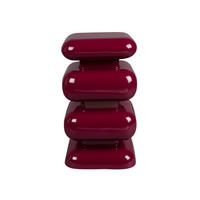BEISTELLTISCH Stubby Rot - Rot, Metall (29/29/49cm) - Dutchbone