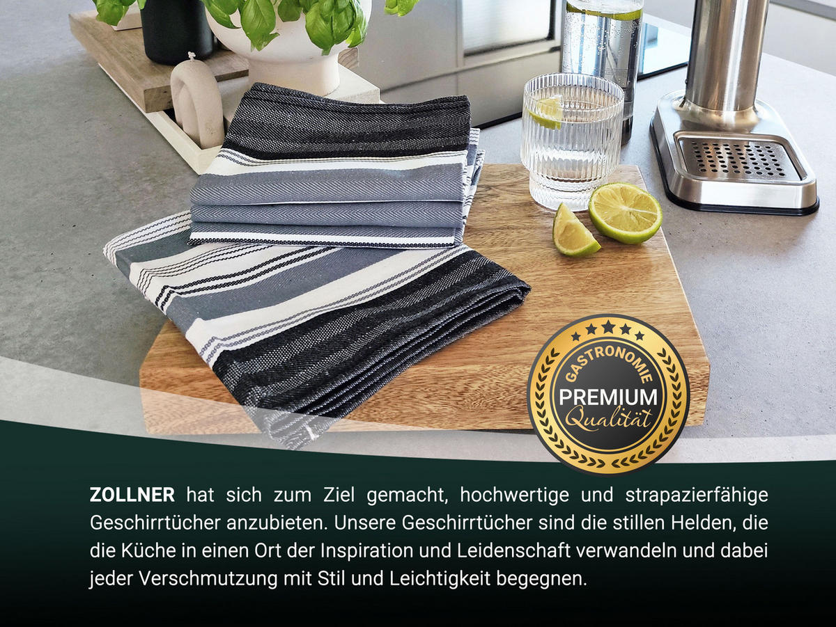 GESCHIRRTÜCHER, 4er-Set, 50x70 cm, 100% Baumwolle, Grau - Grau, Textil (50/70cm) - Zollner